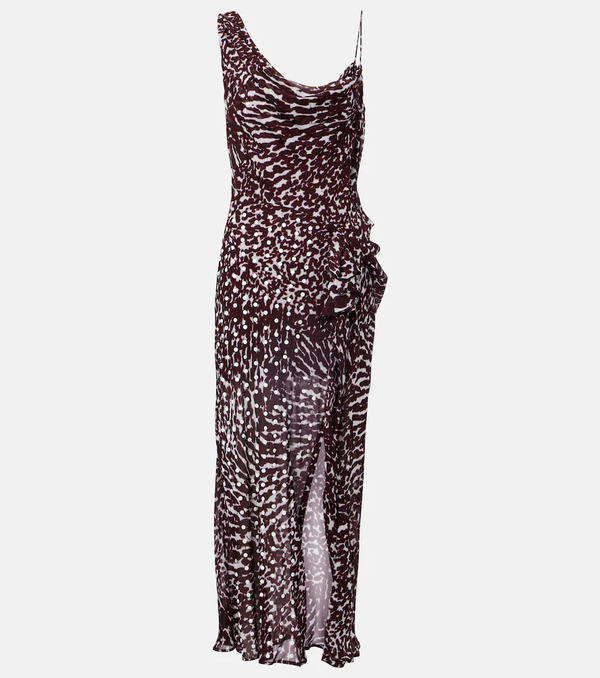  Dries Van Noten Dries Van Noten Vestido Midi Drapeado Estampado 