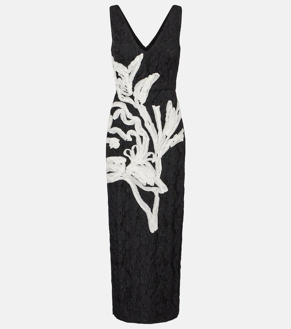  Erdem Erdem Vestido Midi De Jacquard Floral 