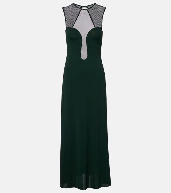  Eres Eres Vestido Largo Scene De Jersey Con Malla 