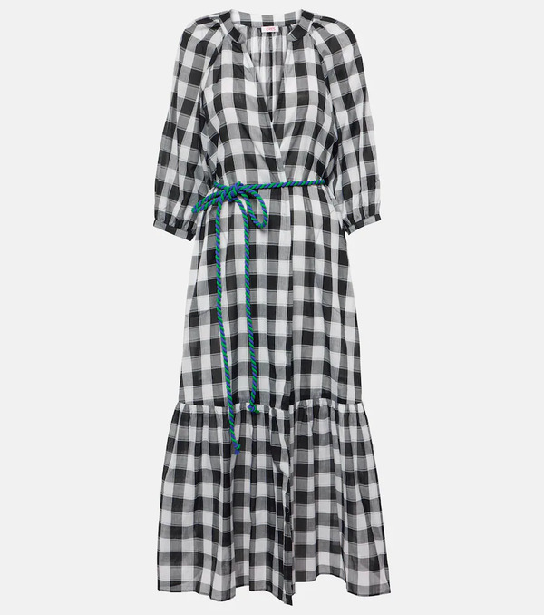  Eres Eres Vestido Midi Chess De Algodón Estampado 