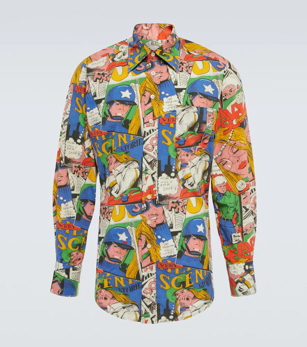  Erl Erl Camisa Slim De Algodón Estampado 