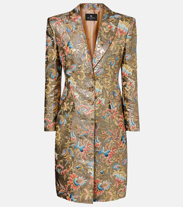  Etro Etro Abrigo De Lamé Estampado 