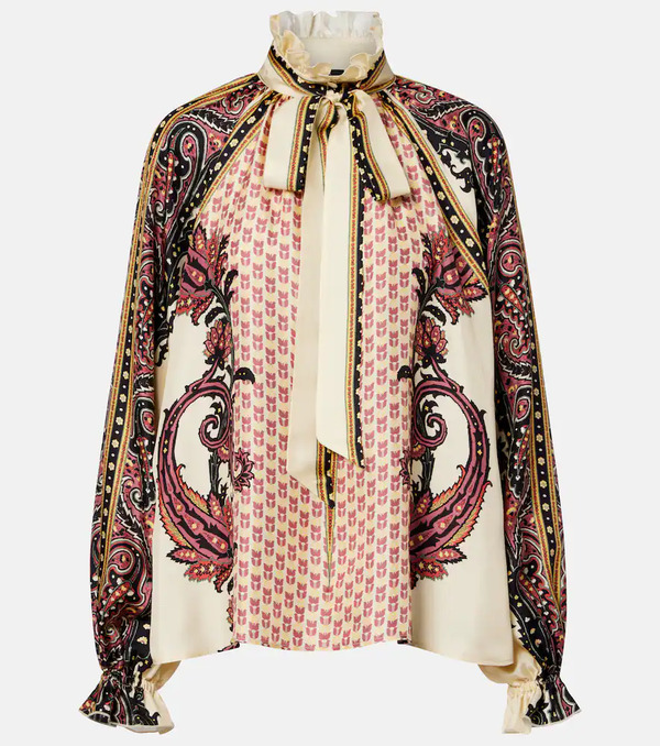  Etro Etro Blusa De Sarga De Seda Estampada 
