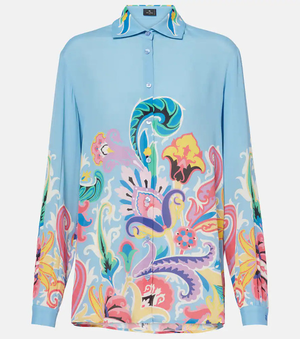  Etro Etro Camisa De Satén Estampada 