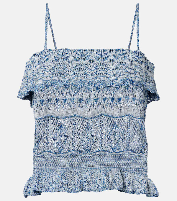  Etro Etro Crop Top De Punto De Algodón 