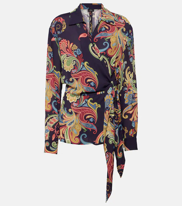  Etro Etro Crop Top Envolvente Estampado 