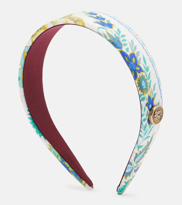  Etro Etro Diadema De Seda Floral Con Pegaso 