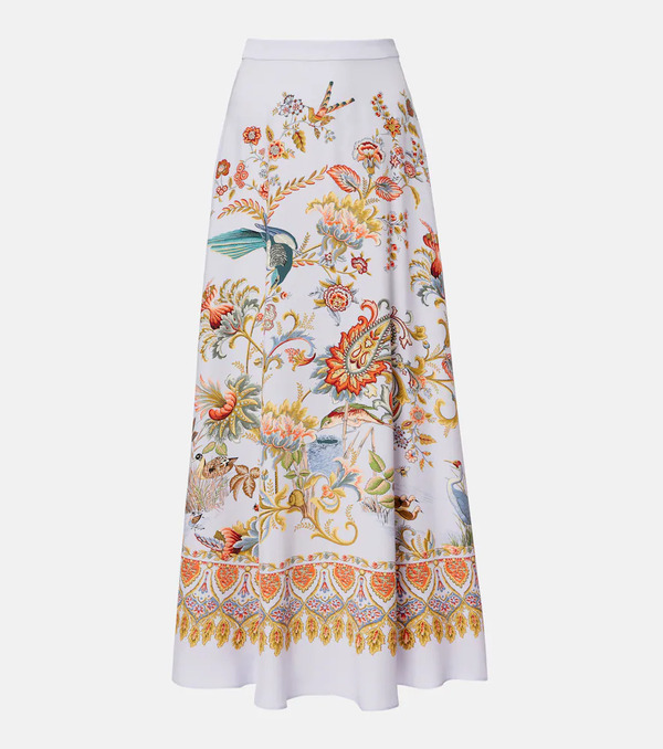  Etro Etro Falda Larga De Seda Estampada 
