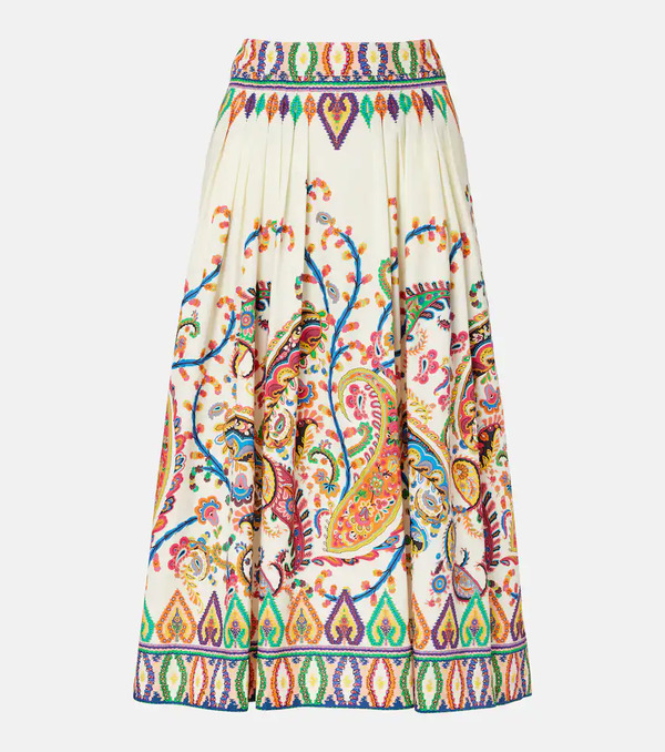  Etro Etro Falda Midi De Jacquard De Gasa De Algodón 