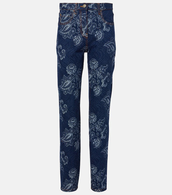  Etro Etro Jeans Slim En Jacquard Floral 