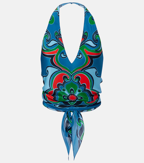  Etro Etro Top De Seda Estampado 