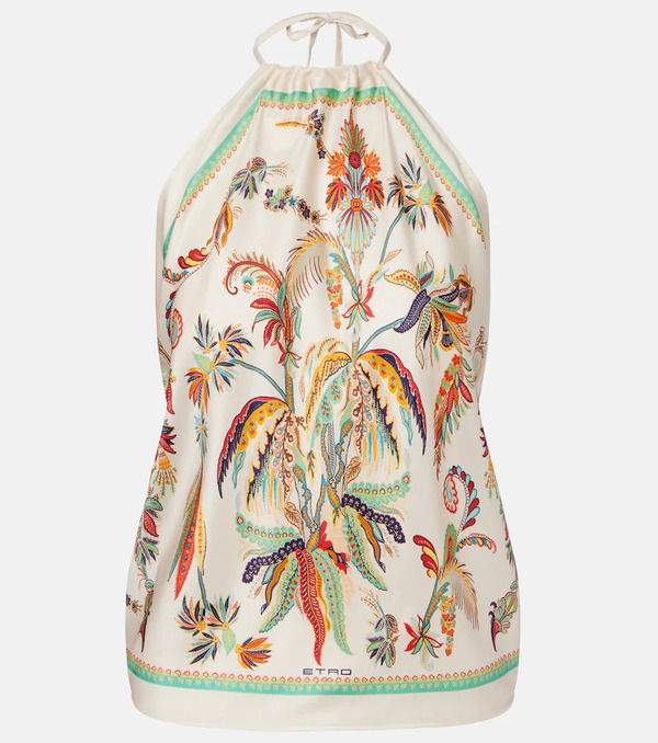  Etro Etro Top De Seda Estampado 