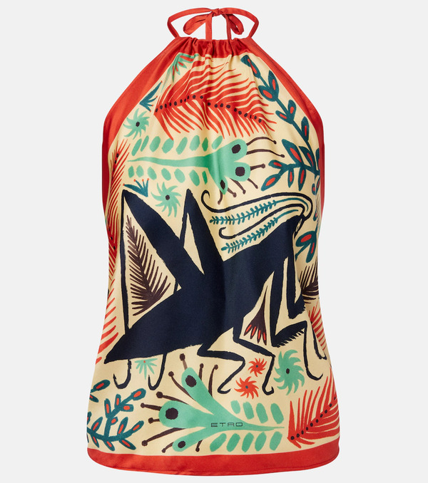  Etro Etro Top De Seda Estampado 
