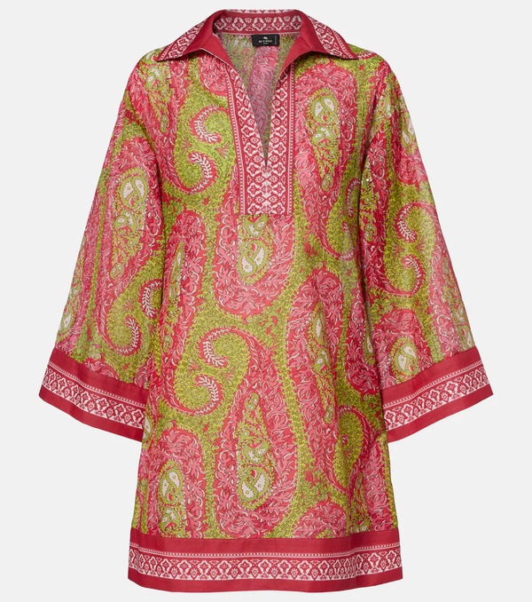  Etro Etro Túnica De Algodón Y Seda Estampada 