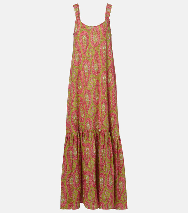  Etro Etro Vestido Largo De Algodón Estampado 