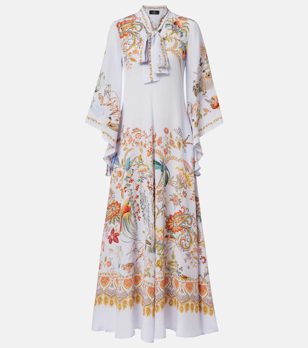  Etro Etro Vestido Largo De Seda Floral 
