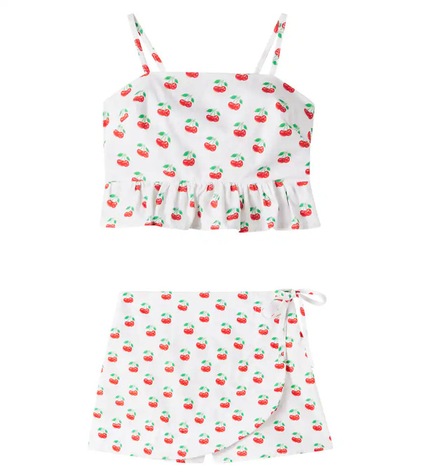  Fabula Fábula Set De Top Y Falda De Algodón Estampada 