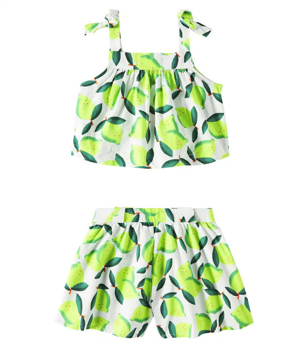  Fabula Fábula Set De Top Y Shorts De Algodón Estampado 