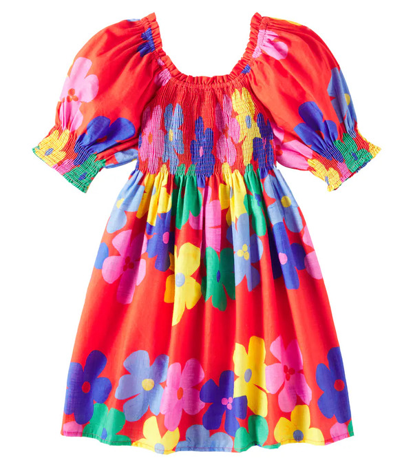  Fabula Fábula Vestido De Algodón Floral Fruncido 