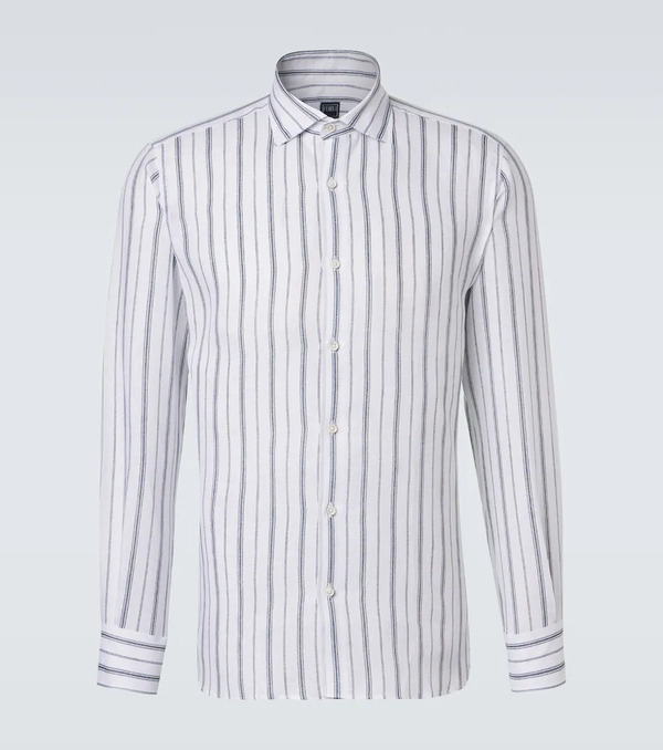  Fedeli Fedeli Camisa De Lino A Rayas 