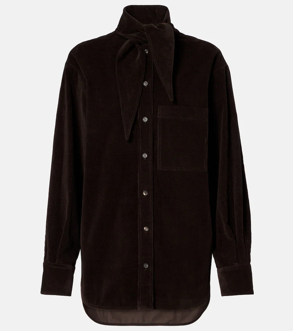  Ferragamo Ferragamo Camisa De Pana De Algodón 
