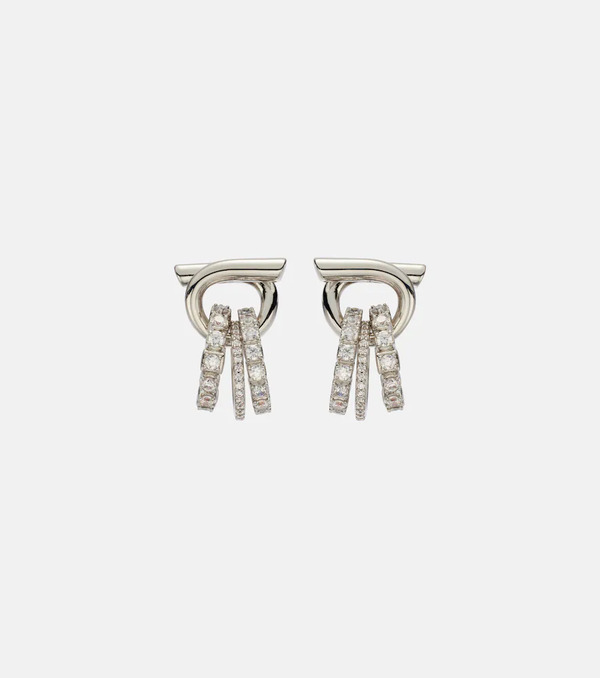  Ferragamo Ferragamo Pendientes Gancini Con Cristales 