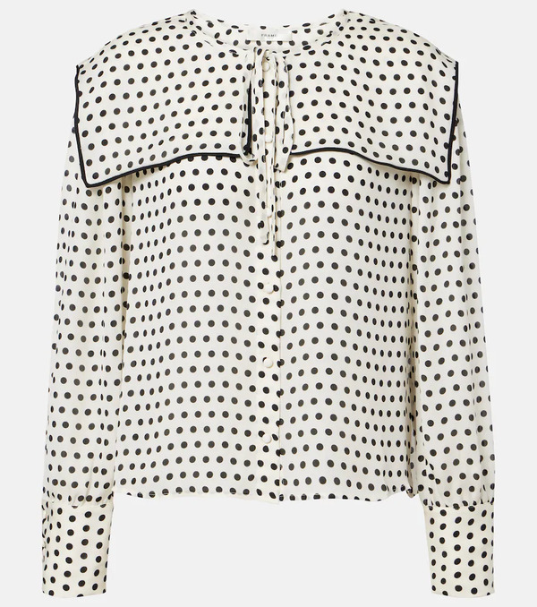  Frame Frame Blusa Fleet De Seda Con Lunares 