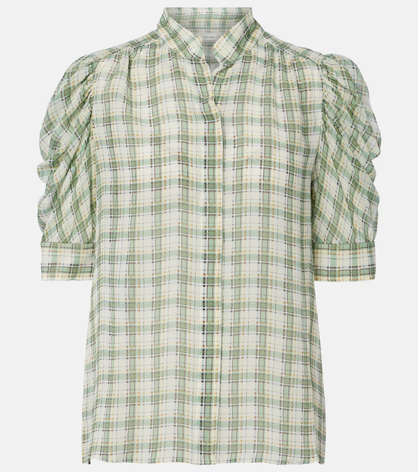  Frame Frame Blusa Gillian De Seda A Cuadros 