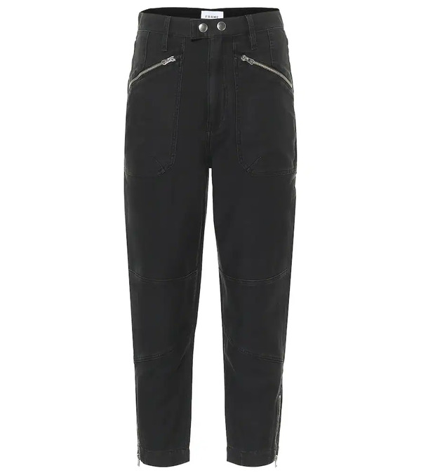  Frame Frame Jeans Rectos Moto Zip De Tiro Alto 