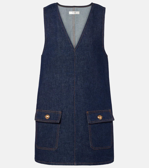  Frame Frame Vestido Corto Pinafore De Denim De Algodón 