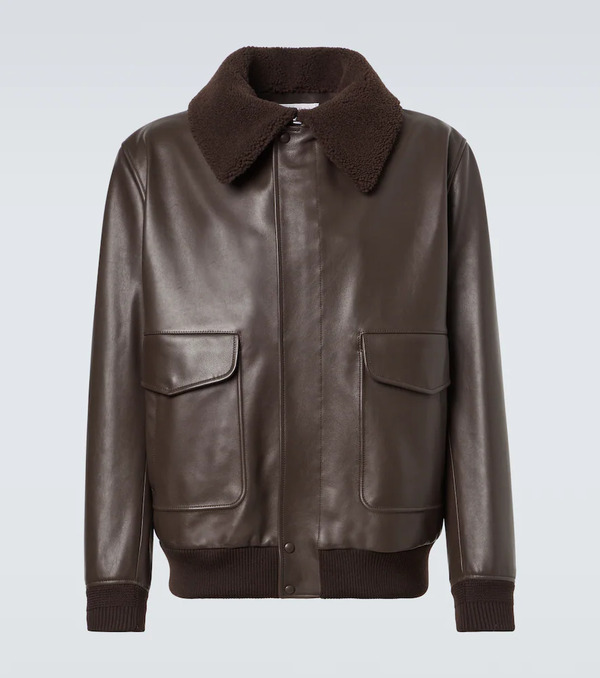  Gabriela Hearst Gabriela Hearst Chaqueta Bomber De Piel Con Borrego 
