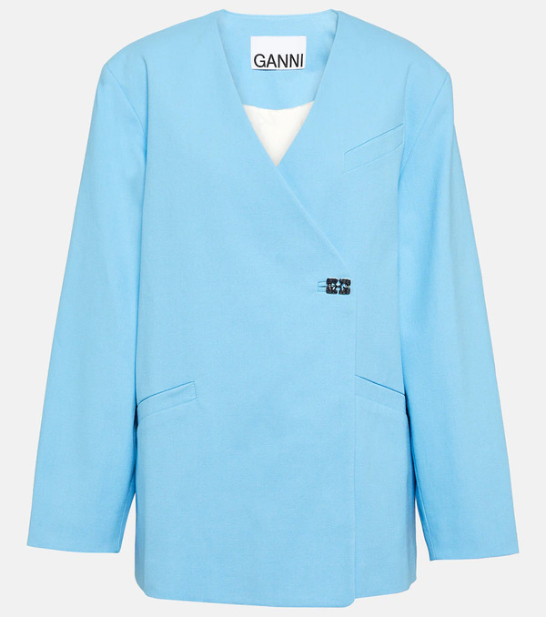  Ganni Ganni Blazer De Algodón 