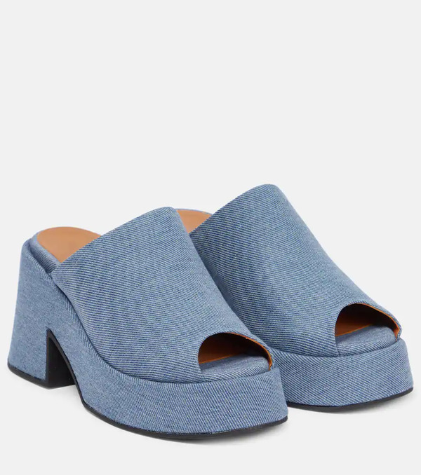  Ganni Ganni Mules En Denim Con Plataforma 