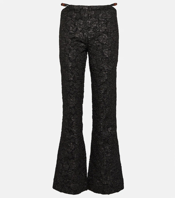  Ganni Ganni Pantalones Flared En Jacquard 