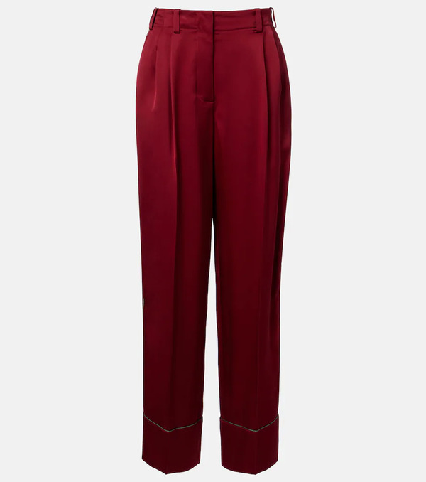  Givenchy Givenchy Pantalones Anchos De Satén De Seda 