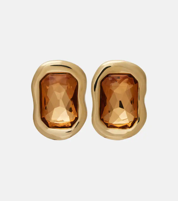  Givenchy Givenchy Pendientes Sculptural Crystal Adornados 