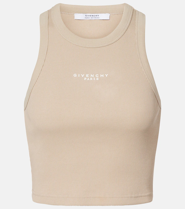  Givenchy Givenchy Tank Top Cropped De Jersey De Algodón 