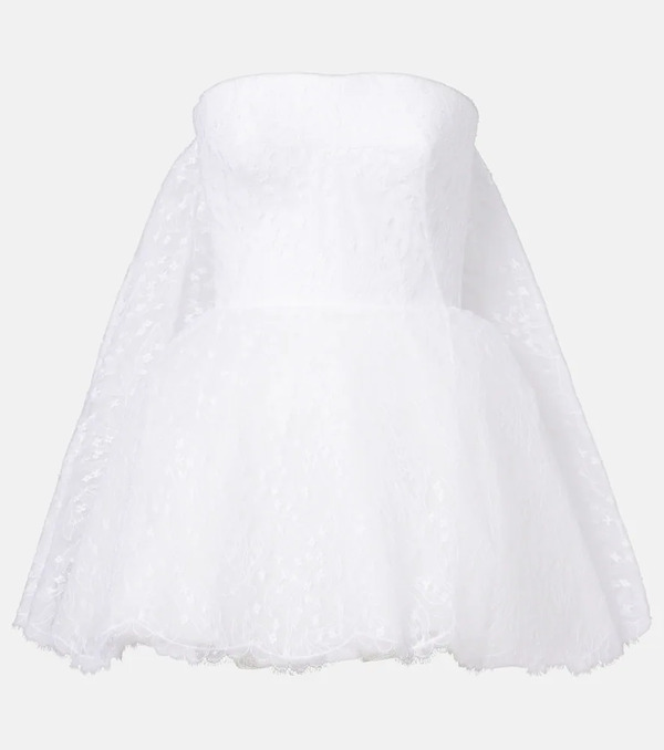  Givenchy Givenchy Vestido Bustier De Encaje Con Capa 