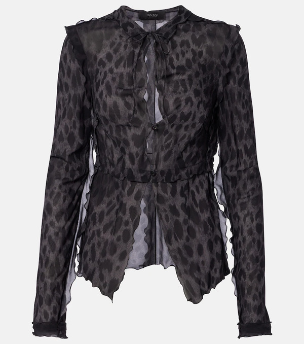  Gucci Gucci Blusa De Seda Estampada 