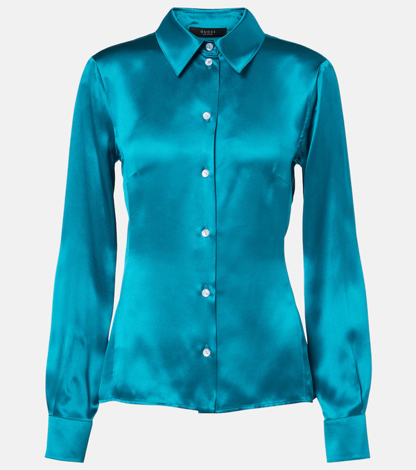  Gucci Gucci Camisa De Satén De Seda 