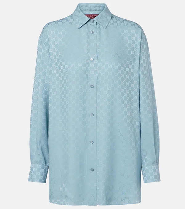 Gucci Gucci Camisa De Seda Con Gg 