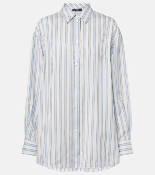  Gucci Gucci Camisa Oversized De Seda A Rayas 