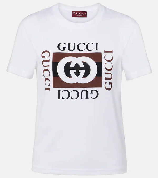  Gucci Gucci Camiseta Con Gg De Algodón 