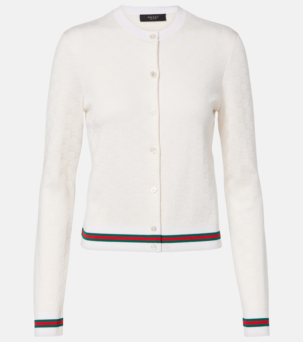  Gucci Gucci Cárdigan De Jacquard Gg Con Web 
