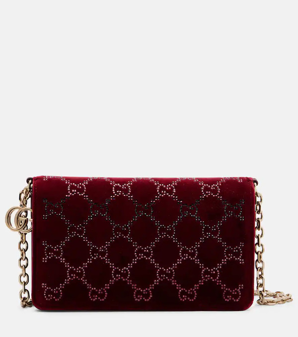  Gucci Gucci Cartera Con Cadena De Terciopelo Gg Crystal 