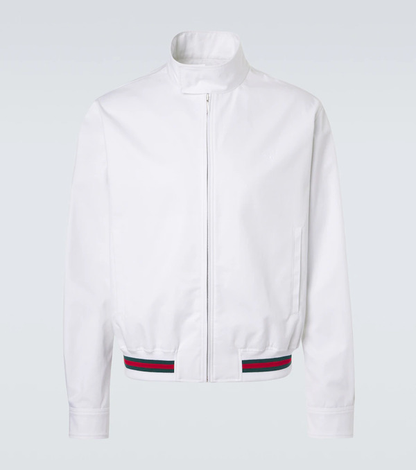  Gucci Gucci Chaqueta De Sarga De Algodón Con Web 