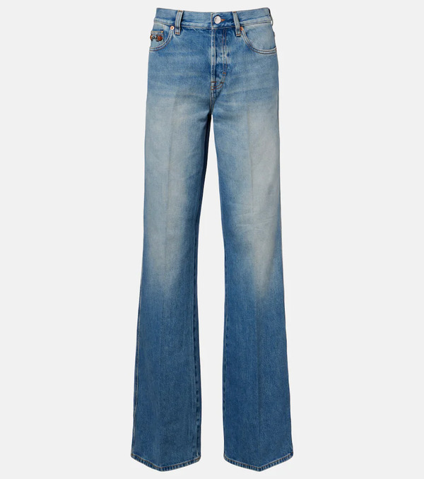  Gucci Gucci Jeans Flared De Tiro Medio Con Horsebit 