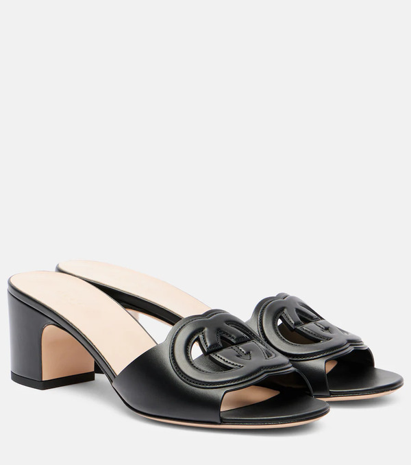  Gucci Gucci Mules Con Gg De Piel 