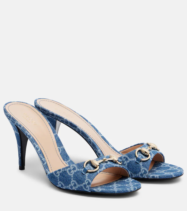  Gucci Gucci Mules De Denim Gg Con Horsebit 