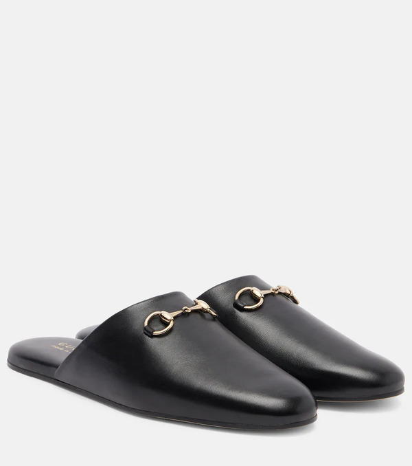  Gucci Gucci Mules De Piel Con Horsebit 